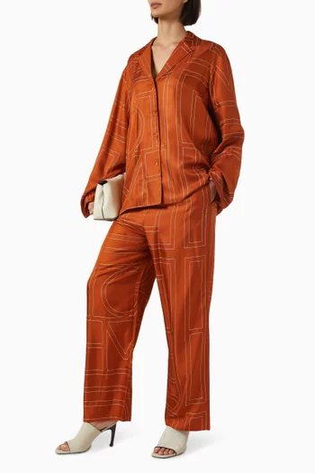 Monogram Pyjama Pants in Silk