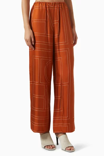 Monogram Pyjama Pants in Silk