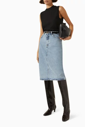 تنورة دينم متوسطة الطول