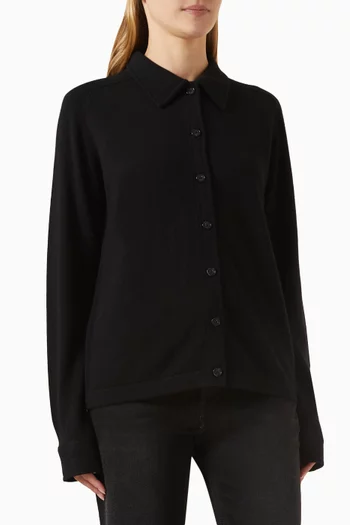 Button-up Cardigan Shirt in Cashmere