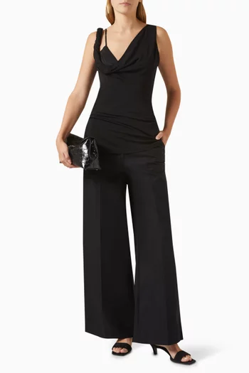 Twist-drape Sleeveless Top in Viscose Blend