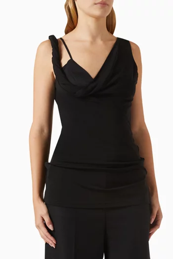 Twist-drape Sleeveless Top in Viscose Blend