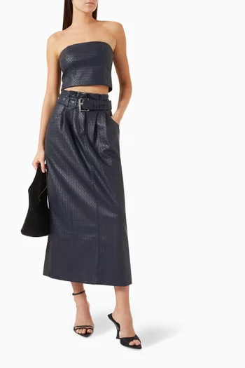 Braided Crop Top in Faux Leather
