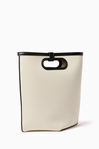 Medium Folded Tote Bag in Canvas & Leather