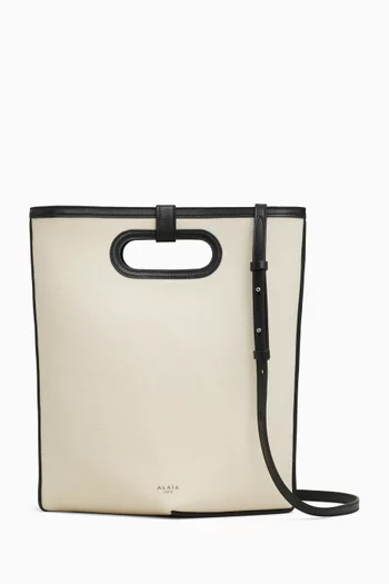 حقيبة يد متوسطة بتصميم قابل للطيّ قنب وجلد