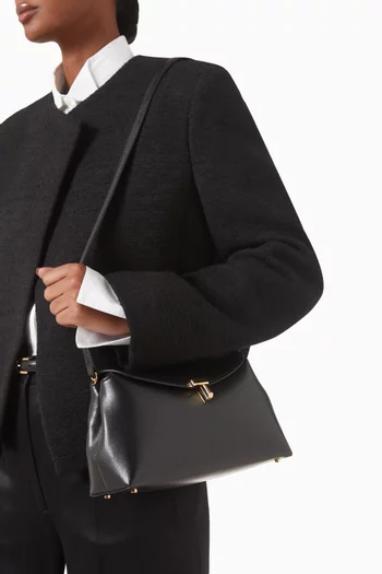 T-lock Clutch in Smooth Leather