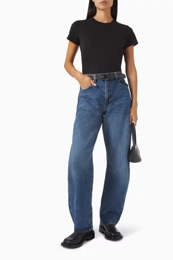 Fitted Crew Neck T-shirt in Cotton-jersey