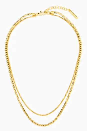 The Perle Layered Chain Necklace in Gold-plated Brass