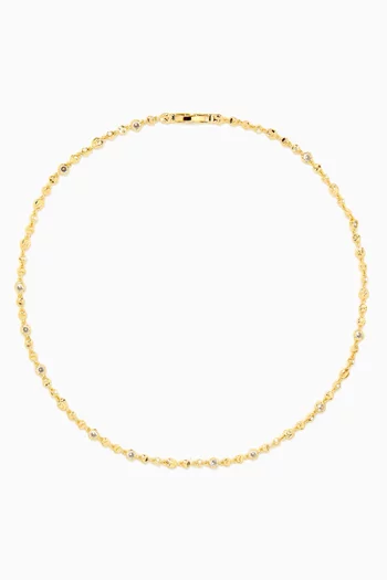 The Eclectic Tennis Necklace in Gold-plated Brass