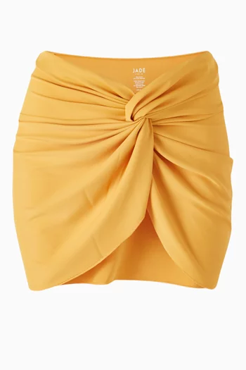 Zena Ruched Mini Skirt in Stretch Nylon