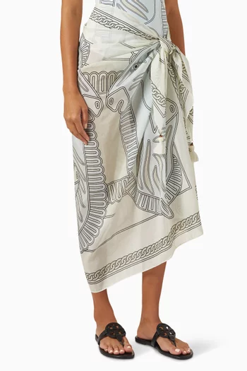Printed Pareo in Cotton-silk