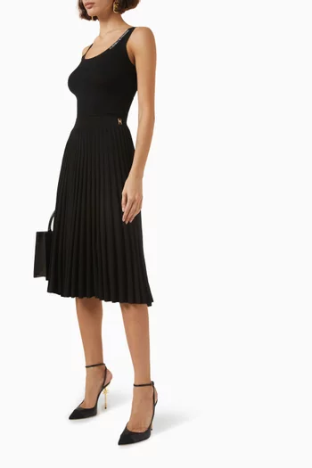 Pleated Midi Skirt in Viscose