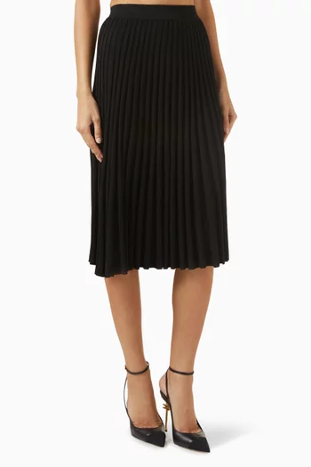 Pleated Midi Skirt in Viscose