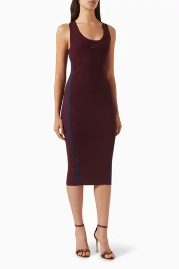 Logo-embroidered Midi Dress in Stretch Jersey