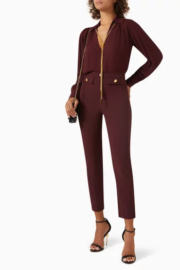 Tapered Pants in Stretch Crêpe