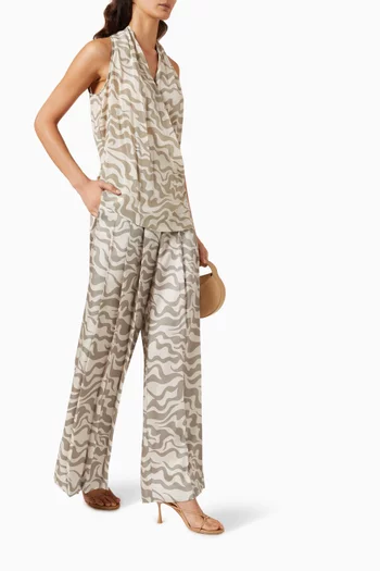 Riarso Wide-leg Pants in Twill