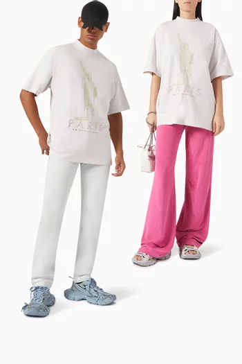 تي شيرت باريس ليبرتي بقصة فضفاضة قليلاً قطن للجنسين