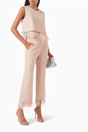 Fagus Feather-embellished Pants
