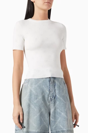 BB Cropped Knit Top in Wool