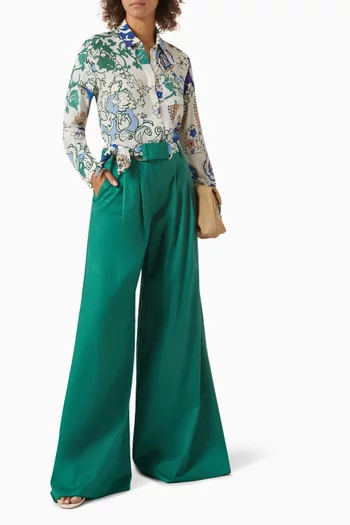Wide-leg Pants in Satin