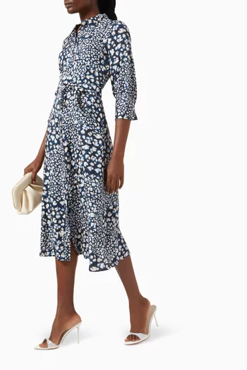 Gerusa Printed Shirt Midi Dress in Viscose