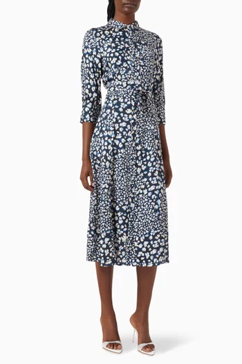 Gerusa Printed Shirt Midi Dress in Viscose