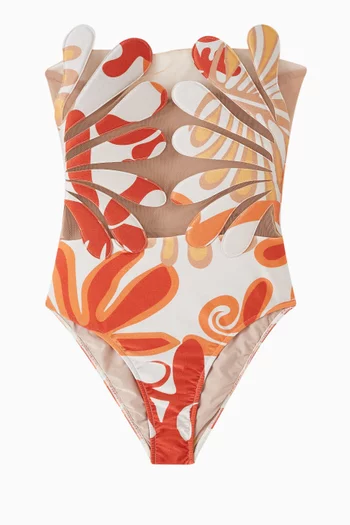 Algae Strapless One-piece Swimsuit