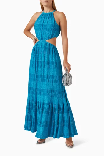Halter Cut-out Dress in Cotton-blend