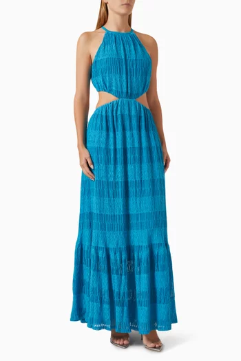 Halter Cut-out Dress in Cotton-blend