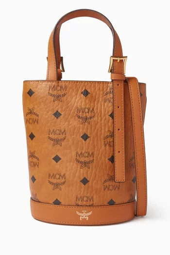 Buy MCM Brown Mini Aren VI Tote in Visetos For Women Online Ounass Oman