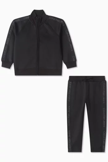 Logo-tape Jacket & Sweatpants Set