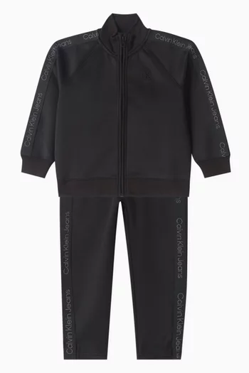 Logo-tape Jacket & Sweatpants Set