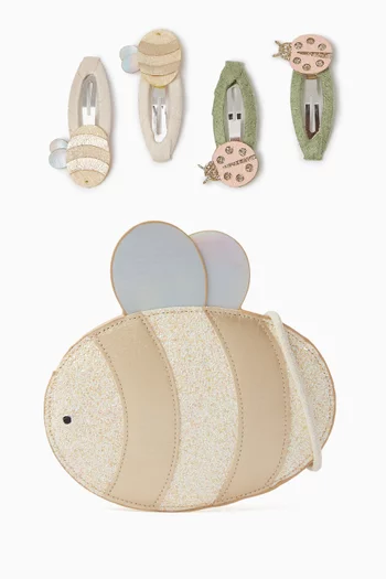 Bee Crossbody Bag & Hair Clips Gift Set
