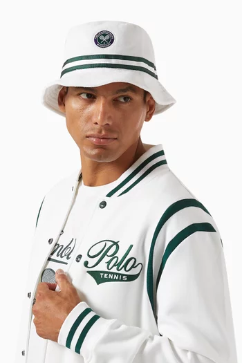 Wimbledon Reversible Bucket Hat in Cotton-terry