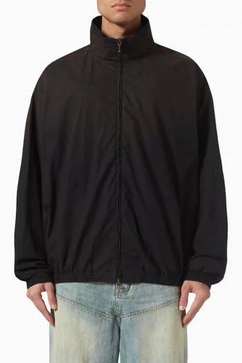 Logo Zipper Jacket in Cotton Poplin