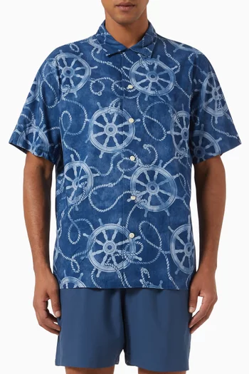 Rustic Plainweave Shirt in Cotton-linen