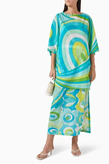 Iride-printed Kaftan in Cotton