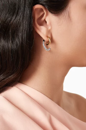 Mina Luna Earrings in Pavé and 12kt Gold-plated Brass