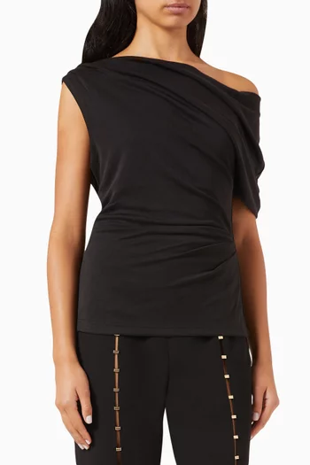 Shellbrook Asymmetric-neck Top in Jersey