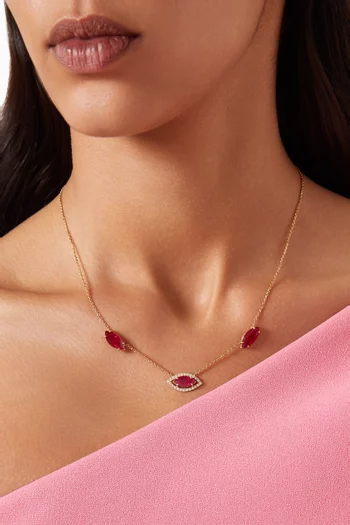 Ruby Eye Necklace in 18kt Gold