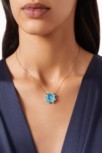 Topaz & Diamonds Necklace in 18kt Gold