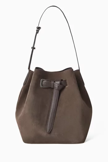 Soft Bag with Belt in Suede Leather