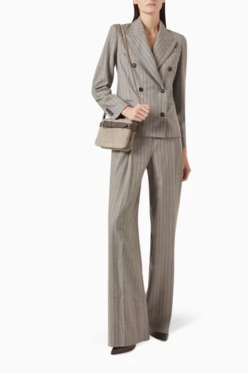 Chalk Stripe Blazer in Virgin Wool Mouliné