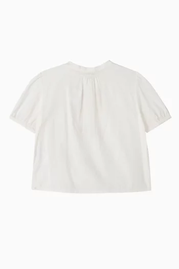 Cherry Embroidered Greta Blouse in Organic Cotton