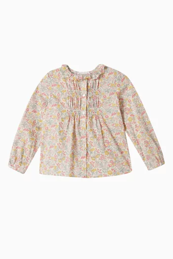 Gentille Smocked Blouse in Organic Cotton