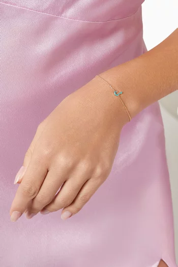 Oula Arabic Letter 'Lam' Bracelet in 18kt Gold