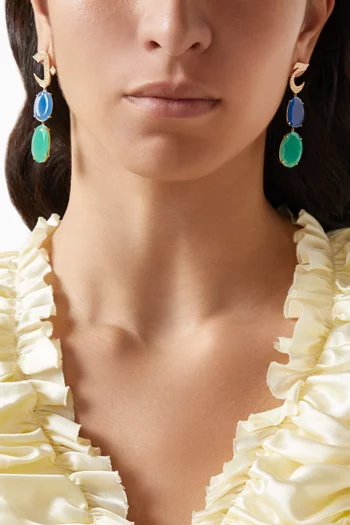 Oula "Haa & B" Diamond & Precious Stone Earrings in 18kt Gold