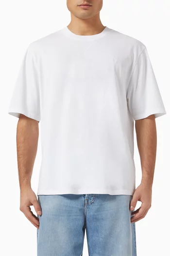 Boxy Embroidered T-shirt in Organic Cotton Jersey