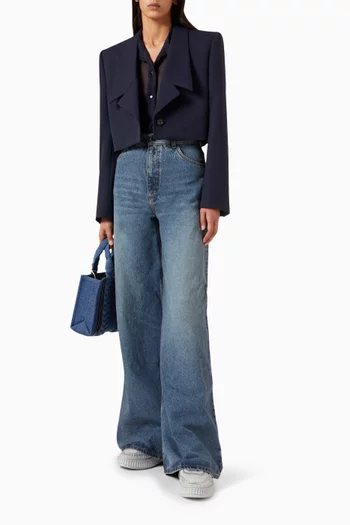 Spencer Cropped Blazer in Virgin Wool