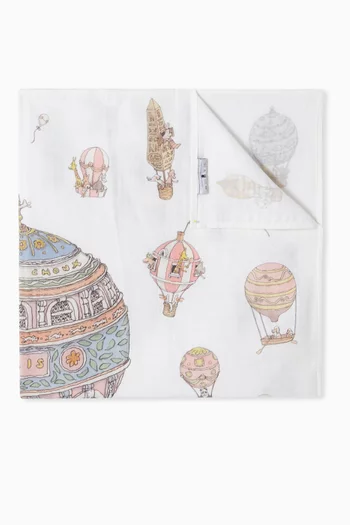 Hot Air Balloons Carré Blanket in Organic Cotton